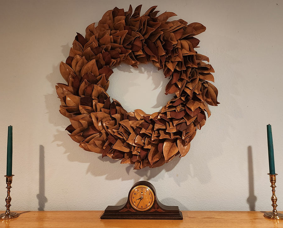 20 Year Old Wreath above Mantel