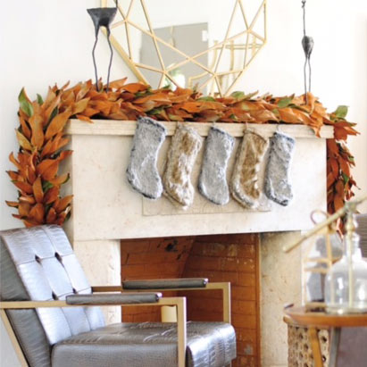 Dried Garland Across Mantel