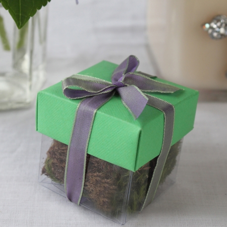 Grasshopper Green Lid / Lavender Top Double Bow