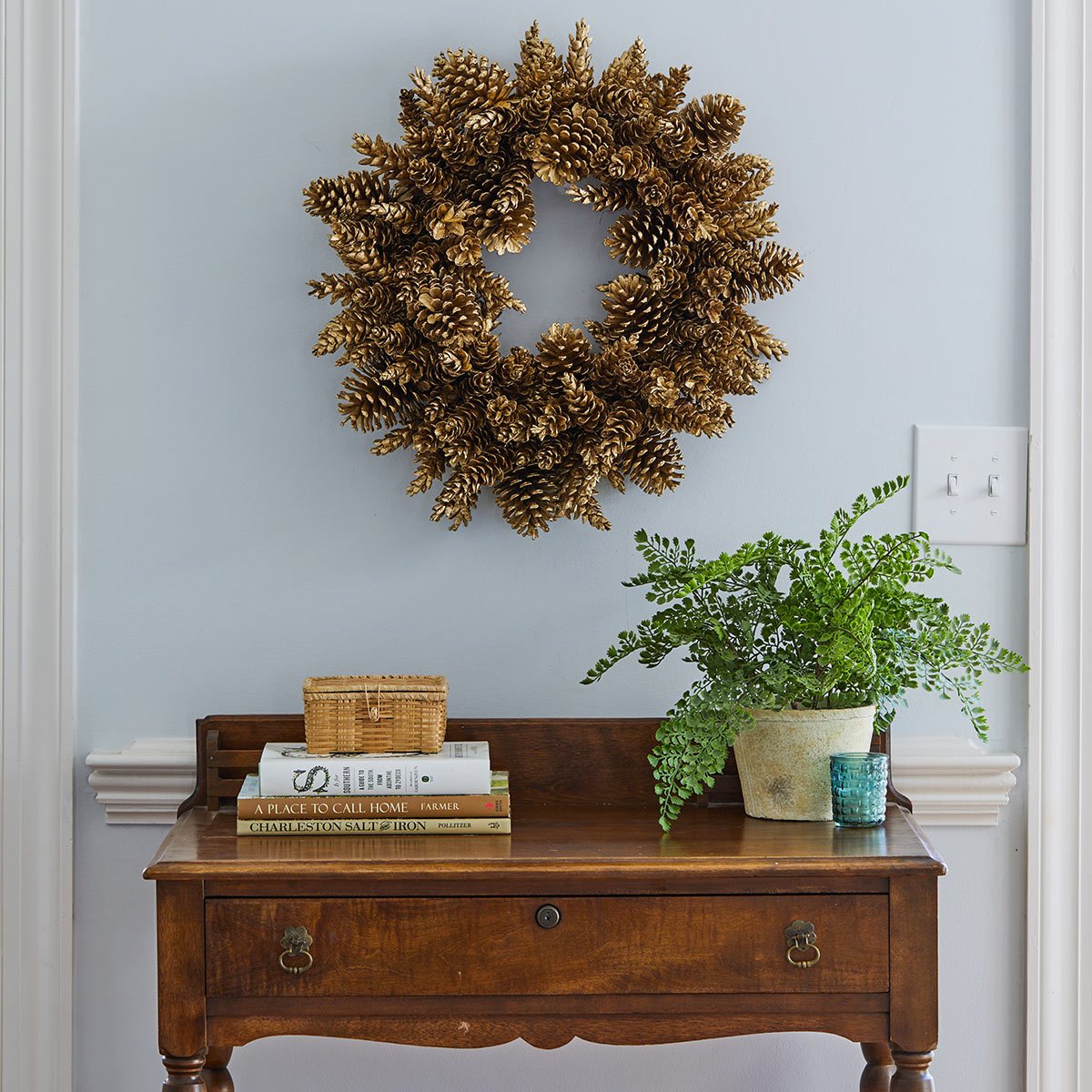 Gold Pinecone Wreath