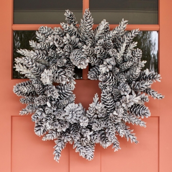 White Pinecone Wreath